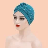 inde chapeau hijabs casquette africaine bandeau dames bandeau femmes perlé turban bonnet couleur unie coton turban chapeau intérieur hijab casquette