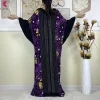 nouveau tissu de coton abayas musulman pour femmes dresse avec grande écharpe 2025 été abaya manches chauve souris robe ample femme islam vêtements