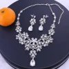 ensemble de bijoux élégants et exagérés en strass, boucles d'oreilles exquises en cristal, collier de luxe brillant pour femmes, bijoux de mariage