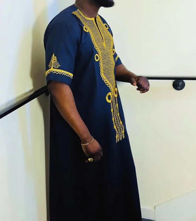 afrique vêtements hommes mode robe de soirée caftan dashiki africain traditionnel abayas broderie jalabia thobe robe africaine 2025