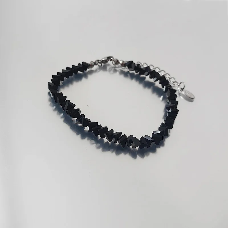 Bracelet de perles irrégulières en cristal Transparent brillant pour femmes, chaîne en verre rose multicolore coréenne sur la main, bijoux cadeaux pour filles