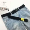 ceinture en toile tressée en nylon pour femmes et hommes, double anneau, boucle noire, simple et polyvalente, pour étudiants, tendance, pantalon cargo