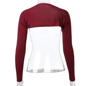 Maillot de corps, manches longues, châle, épaules longues, accessoires Hijab, haut court, extensible, doux, Modal, enveloppes d&rsquo;épaule