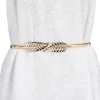 ceinture en métal cuir chevelu doré argenté pour femme, ceinture de printemps, joint de taille élastique, robe