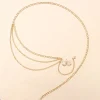 chaîne de taille papillon élégante pour femmes, métal doré, vent multicouche, ceinture à franges, robe de scène, accessoire de mode, chaîne de pantalon