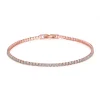 Bijoux en argent 925 or Rose, Bracelet de Tennis 16-18cm, zircone 2mm, cadeau d&rsquo;anniversaire, Bracelet en argent Sterling véritable