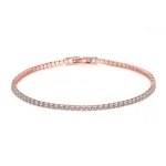 Bijoux en argent 925 or Rose, Bracelet de Tennis 16-18cm, zircone 2mm, cadeau d&rsquo;anniversaire, Bracelet en argent Sterling véritable