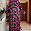 abaya à capuche pour femmes musulmanes, vêtement de prière africain, kaftan, avec hijab, imprimé floral, dubaï, saoudien, ramadan, 2023