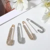 broches tendance en strass pour femmes, 4 pièces, grandes épingles de sûreté, épingle à la mode pour bricolage, jupes artisanales, vêtements, accessoires de bijoux