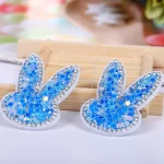 Strass Non-tissé paillettes lapin mignon enfants épingle à cheveux anneau de cheveux décoration vêtements manteau chapeau bagages Patch autocollant