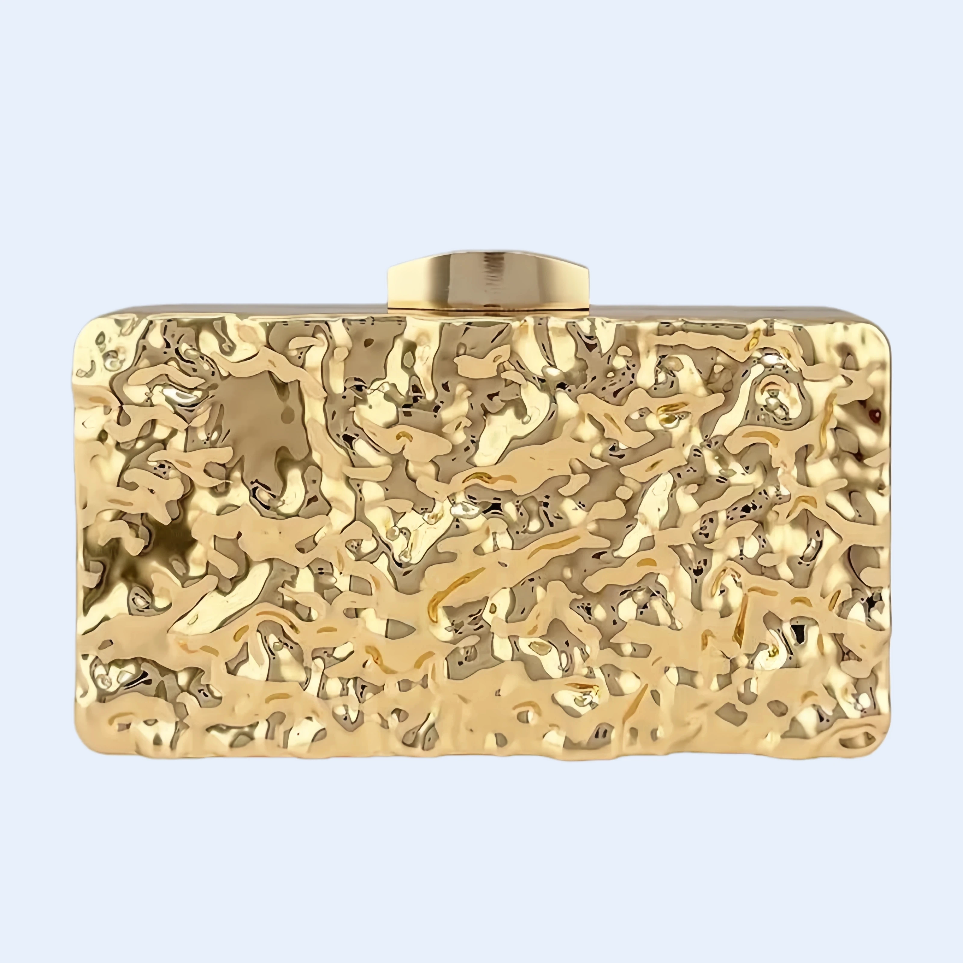Pochette de soirée élégante à Texture feuille d'or, sac à main de boîte en acrylique de luxe, Mini sac à main carré Noble pour femmes, fête et Banquet