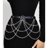 femmes mode ceinture chaîne style de rue ceinture avec chaîne gothique harnais chaîne bustier harnais taille ceinture vêtements accessoire