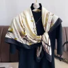 grande écharpe hijab imprimée pour femmes, 90cm, simulation d'écharpe en soie, mode motif floral, châle, foulard fin