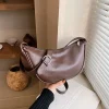 petit sac à bandoulière en cuir pu pour femmes, sac croissant chic, sac à boulettes, fourre tout polyvalent, sac à aisselles, sac à main élégant pour filles