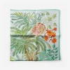 injplanchers f foulard carré imprimé d'arbres verts pour femme, bandana, petit hijab, bande de sauna