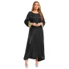 robe pull pour femmes, caftan brillant, abaya arabe musulman, manches longues, ample, dubaï, arabie saoudite, moyen orient, maxi