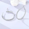 boucles d'oreilles rondes en argent sterling 925 pour femmes et filles, bijoux fins, mode luxe, anniversaire