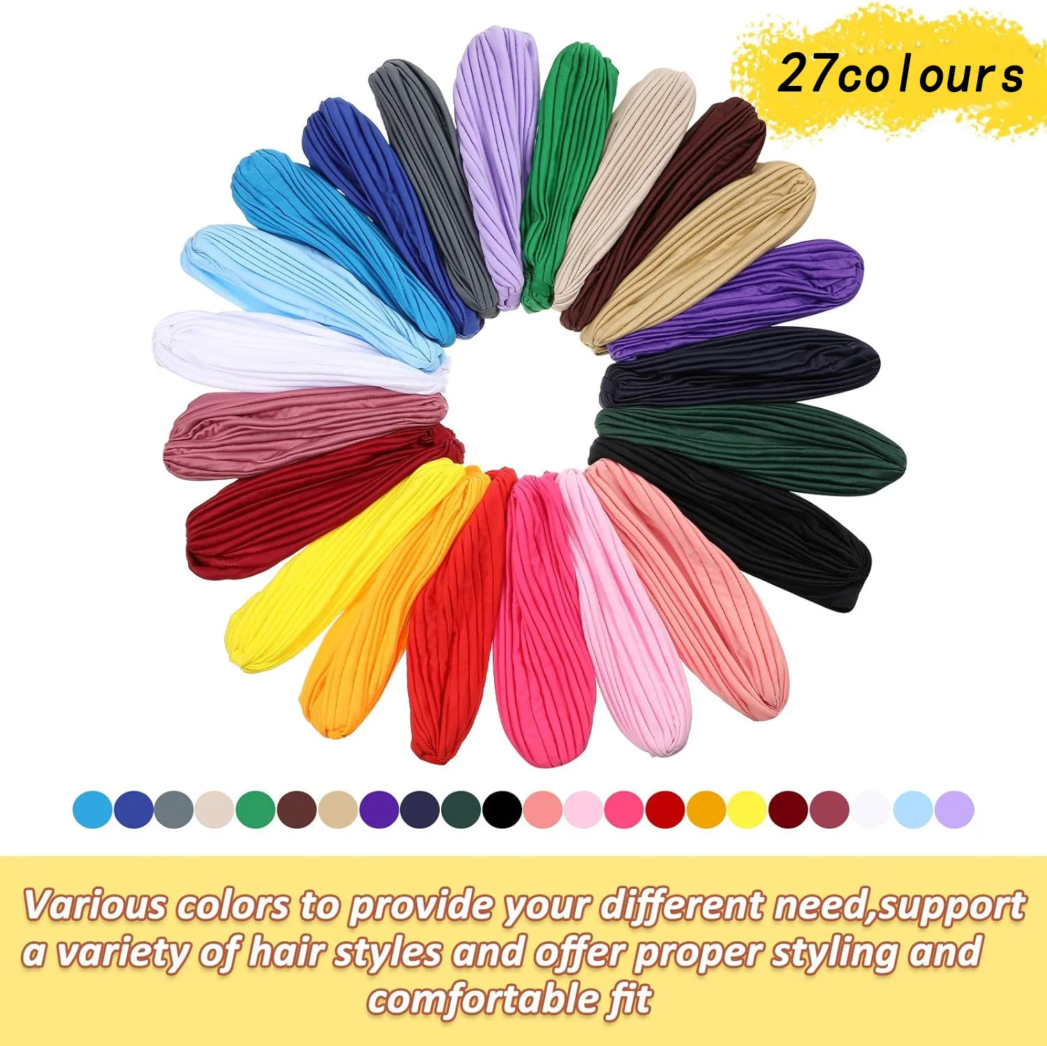 femmes noeud extensible turban chapeau musulman islamique intérieur hijab casquettes foulard bonnet cheveux élastique bandeau turban