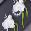 accessoires pour cérémonie, paquet de 2, 1 boutonnière pour hommes pour fleurs de bal, 1 décoration de corsage de poignet de demoiselle d'honneur de mariée