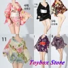 Ensemble de vêtements Kimono japonais imprimé flore pour femme, Mini Kawaii, chaussettes blanches, accessoire pour costume Mobile de 6 pouces, décoration pour fille, 1/12