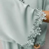 abaya musulman vert robe longue avec broderie de feuilles artistiques pour les femmes recherche d'un mélange de design traditionnel et élégant