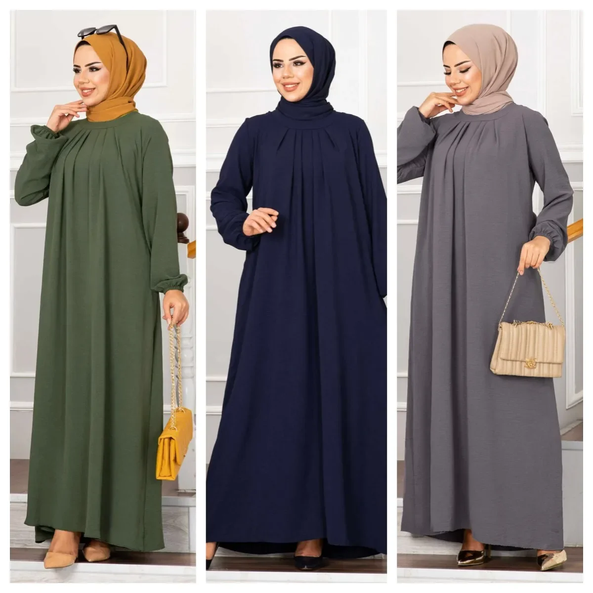 robe musulmane turque robes plissées modestes abayas pour femmes robe de soirée de bal femme musulmane dubaï abaya caftan islam vêtements