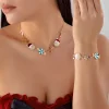 ensemble de bijoux de noël minimalistes pour femmes, collier en alliage avec vieil homme et collier en pain d'épice, parfait comme accessoires de bijoux