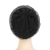 turban en fibres acryliques, maille en dentelle respirante sans avant toit, bonnet rond à fleurs musulmanes