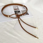 Ceinture en cuir pour femmes, chaîne de taille, cravate de décoration Simple, longueur 120cm, corde de taille nouée, Vintage