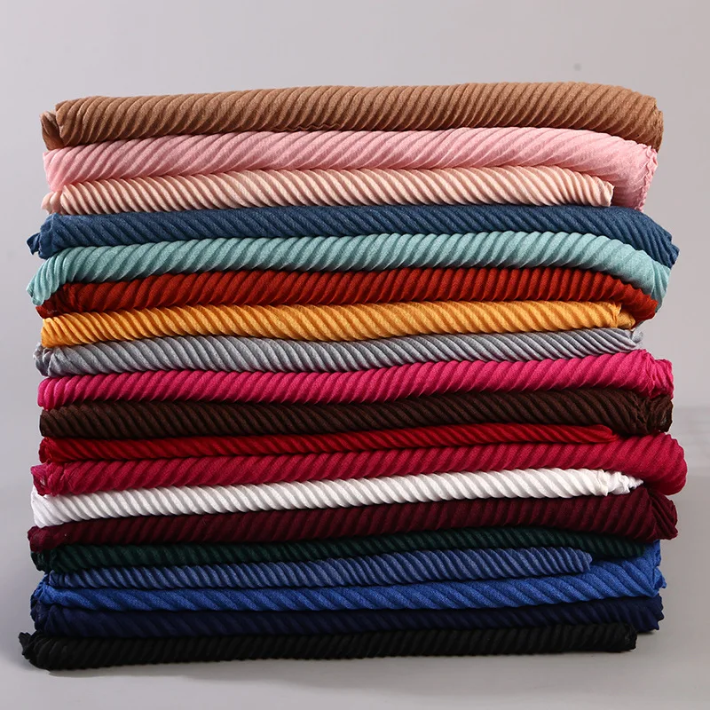 foulard hijab en coton uni pour femme, couverture complète, châles, bandeau de sauna, hijabs musulmans froissés, pr2024, nouvelle collection