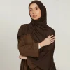 hijab en jersey de haute qualité avec bon point, écharpe musulmane unie, extensible, couleur unie, turban doux, châle enveloppant la tête