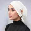 bonnet sous cou modal avec trou d'oreille hijab écharpe intérieure musulmane bandanas sous écharpe turban bonnets bonnet bandage tête enveloppement turbante mujer