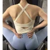 soutien gorge de sport antichoc pour femmes, avec coussinets de poitrine, haut de yoga et de fitness à séchage rapide, respirant, haute intensité