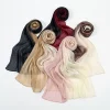 Écharpe hijab en satin de soie froissé dégradé, châle solide pour femmes musulmanes, écharpe en fil de qualité supérieure, turban islamique pour ramadan