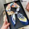 foulard carré imprimé de luxe à la mode, 70x70cm, ruban de tête souple, bandana hijab simple en satin