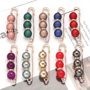 Broche en Imitation de perles et strass, 5 pièces, épingles de sécurité de serrage à la mode pour femmes, décoration de vêtements, pantalons, épingles de taille, accessoires