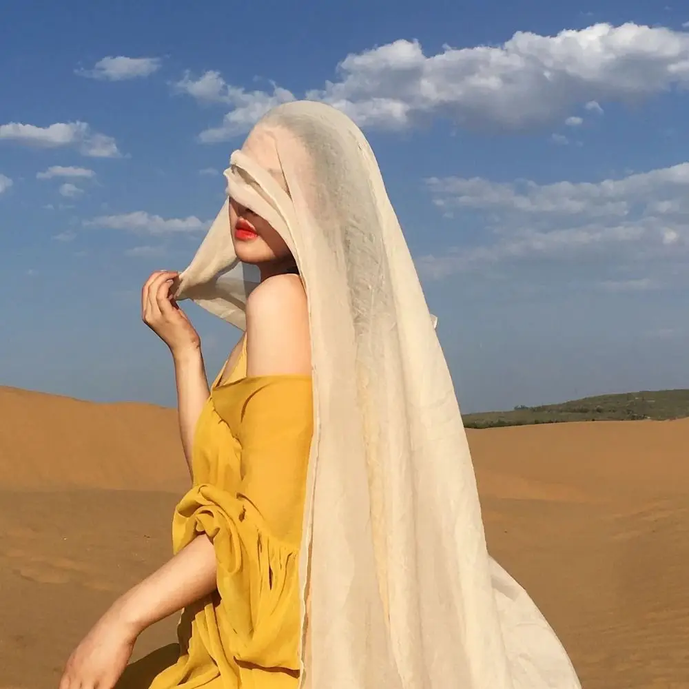 Élégant bohème foulard en soie châles style coréen maille transparente foulards de cou foulard crème solaire hijab enveloppes foulard de tête
