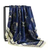 foulard en soie imprimé pour femmes, carré pour les cheveux, châle de bureau, bandana, hijab musulman, mouchoir, mouchoir, 90x90cm