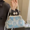 style chinois brodé sac à bandoulière pochette femmes 2025 français vintage luxe perle sac à main élégant mode fête de mariage sac à main