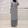 mode robe musulmane dames robe islamique élégante moyen orient rayé abayas dubaï luxe turquie islam vêtements caftan robe
