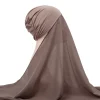 hijab instantané avec casquette en jersey de mousseline de soie pour femme musulmane, voile, mode islamique, Écharpe de sauna
