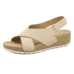 Chaussures d&rsquo;été à talons compensés pour femmes, sandales à semelle épaisse, de plage, de vacances, à la mode, 4cm, A4595, 2022