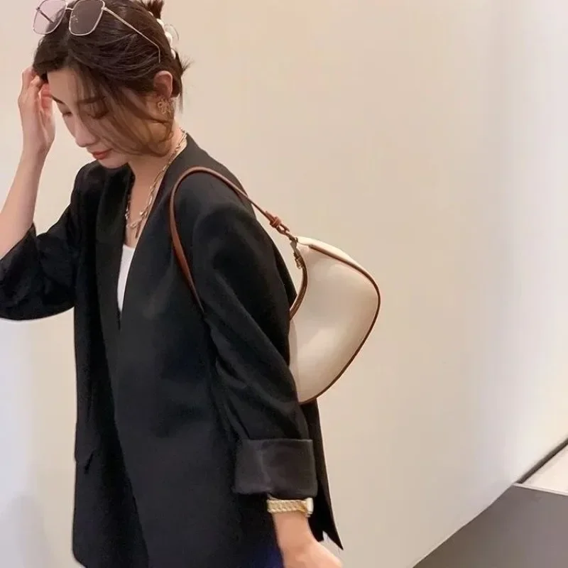 Sac à Main de Luxe en Cuir Solide pour Femme, Pochette de Styliste, Sous les Bras, Décontracté, pour le Shopping, Fourre-Tout