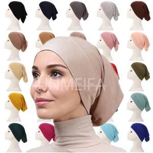 Mode musulman Hijab casquettes solide sous-écharpe femmes voile Modal coton Hijab musulman écharpe Turbans tête femmes Hijabs chapeau islamique