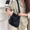 sac fourre tout pour femmes, sac à bandoulière en nylon imperméable de grande capacité, sac à main avec cordon de serrage