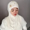 Écharpe de luxe en mousseline de soie pour femme musulmane, hijab, châle, sauna, glands, prière malaisienne, kufi, islam, arabie saoudite, mode, livraison gratuite