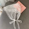 Élégant dentelle florale cheveux écharpe femmes triangle foulard coréen à lacets cou écharpe dentelle fleur crème solaire voyage photo bandeau