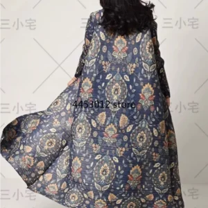 Abaya musulman femmes haute élastique manches chauve-souris plissé Cardigan Trench manteau imprimé col rabattu dubaï Abayas femmes manteau de luxe