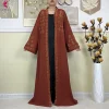 robe abaya ouverte en mousseline de soie pour femme musulmane, nouveau style, dubaï, Élégante, vêtements islamiques, cardigan à fermeture Éclair, avec Écharpe, 2024