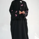 Papillon broderie Abayas pour femmes Robe Hijab musulmane Caftan Marocain Femme Jalabiya Kebaya Robe dubaï turquie caftan Kimono